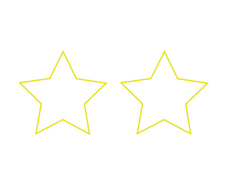 Star Shape Outline Stroke Yellow Design Elements Symbol Vector Illustration