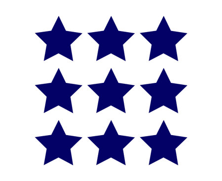 Star Shape Collection Design Blue Elements Vector Illustration