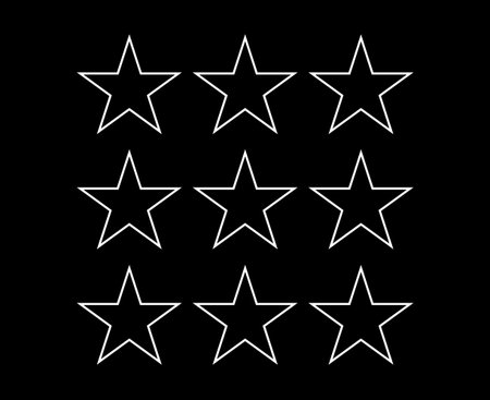 Star Shape Outline Collection Symbol Black And White Elements Vector Graphic Design Illustration