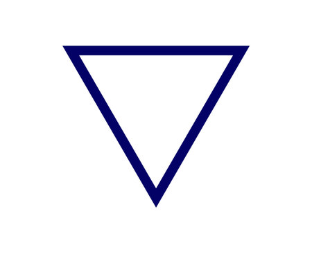 Triangle Shape Stroke Outline Blue Design Symbol Vector Illustration