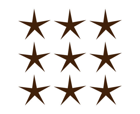 Star Shape Set Collection Brown Design Elements Vector Illustrationのイラスト素材