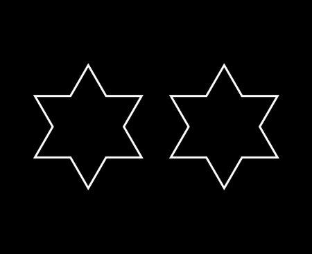 Star Shape Six Pointed Star Outline Black And White Design Symbol Vector Illustrationのイラスト素材