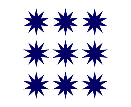 Star Shape Collection Blue Elements Creative Design Vector Illustrationのイラスト素材