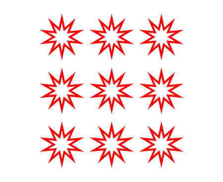 Star Shape Outline Collection Red Element Creative Design Vector Illustrationのイラスト素材