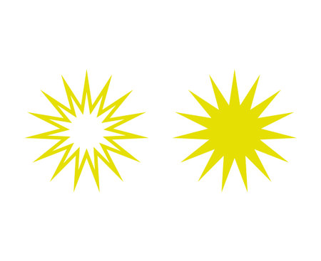 Star Outline Stroke And Star Shape Yellow Color Creative Design Symbol Vector Illustrationのイラスト素材