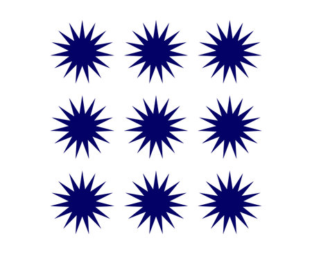 Star Shape Collection Blue Color Elements Creative Design Vector Illustrationのイラスト素材