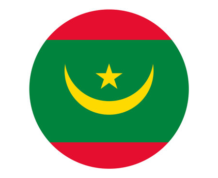 Mauritania Emblem Flag Symbol Icon Vector Illustration Abstract Design Elementのイラスト素材