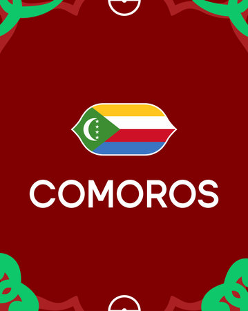 Comoros Flag Emblem African Nations Morocco 2025 Countries Teams African Football Symbol Logo Design Vector Illustrationのイラスト素材