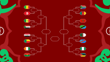 Path African Nations Morocco 2025 Flags Teams Countries African Football Symbol Logo Design Vector Illustrationのイラスト素材