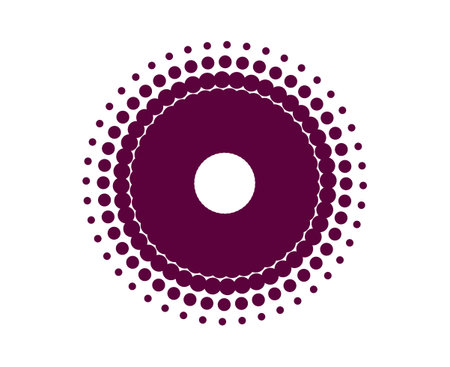 Spiral Dots Circle Pattern Purple Color Abstract Design Swirl Texture Dynamic Vector Illustrationのイラスト素材