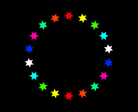 Stars Pattern Circular Spiral Ornament MultiColor Texture Abstract Design Vector Illustrationのイラスト素材