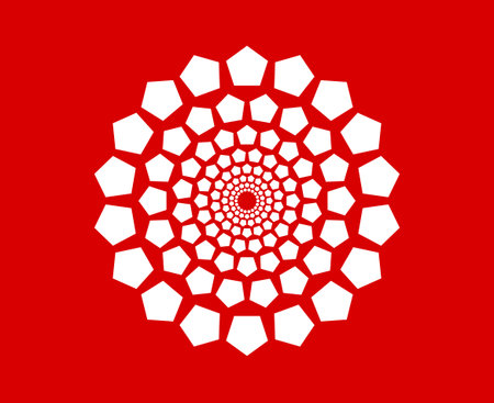 Abstract Geometric Circular Pattern Spiral Red Design Vector Illustration
