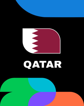Qatar Flag Football Final United States 2026 Emblem Asian Countries Football Teams Design Vector...