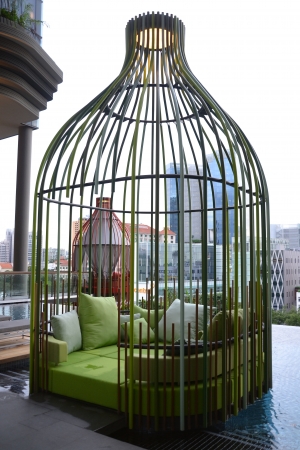 Poolside cabana in the newly opened Parkroyal Hotel Pickering in downtown Singapore   Singapore 18 Jan 2013のeditorial素材