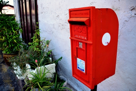 Postbox in Malacca, Malaysiaのeditorial素材