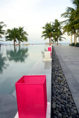 Danang, Vietnam - Aug 2013  Swimming pool at Beach resort in Aug 2013 in Danang Vietnam  のeditorial素材