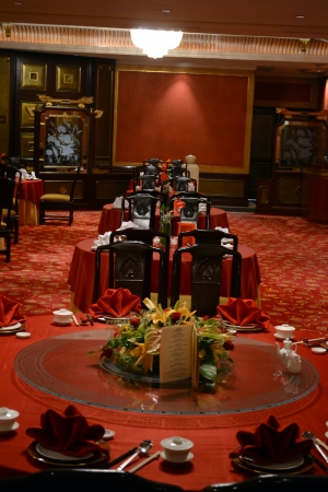 The decor of a Chinese restaurantのeditorial素材