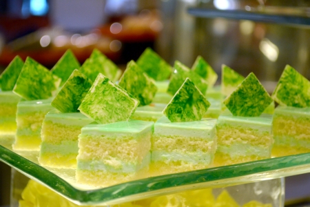 Cakes desserts at buffetの写真素材