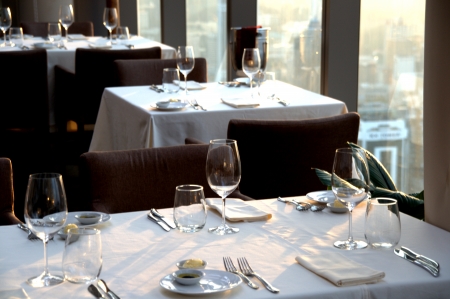 Classy Fine dining restaurant at sunset  in Kuala Lumpur Malaysiaの写真素材