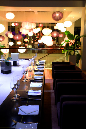 table setting in restaurantのeditorial素材