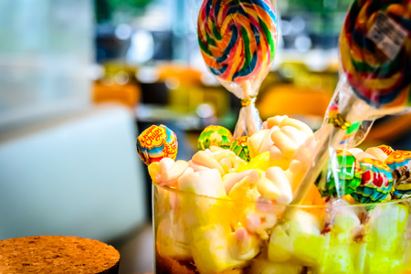 Lollipop and marshmellowの写真素材