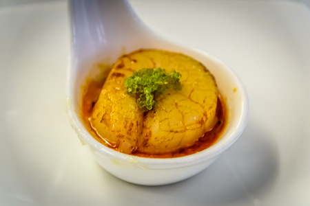 Mini Penang Otah with Pan-seared Hokkaido Scallop.の写真素材