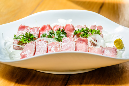 Australian Wagyu Tatoki Cold roasted Australian Wagyu Striploinの写真素材