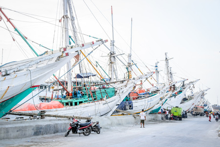 Phinisi ships at Sunda Kelapa Harbour in Jakarta Indonesiaのeditorial素材