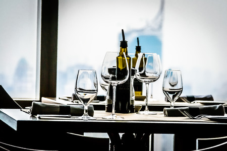 modern contemporary High class fine dining restaurant interior