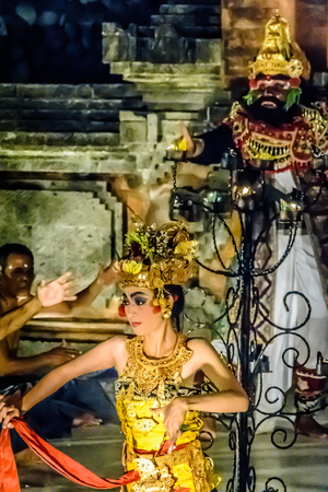 Traditional Balinese dance in traditional costumesのeditorial素材