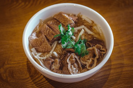 Mee Sua Rice vermicelli with Stewed Duck and Stewed Pig Intestineの写真素材