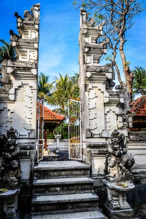 Balinese sculpture and statues in a balinese garden in Baliの写真素材