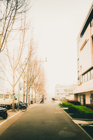 Buildings and art deco architecture along The Bund in Shanghai, Chinaの写真素材