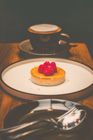 Tartelette Au Citron De Mrs Chin caramelised Lemon Tart with raspberry