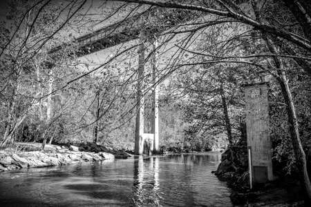 Roanoke, Virginia/USA â November 2 2019: Blue Ridge Parkway monochromeのeditorial素材