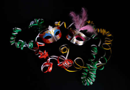 image for the carnival party, made using two masks, one male and one female, among the various...