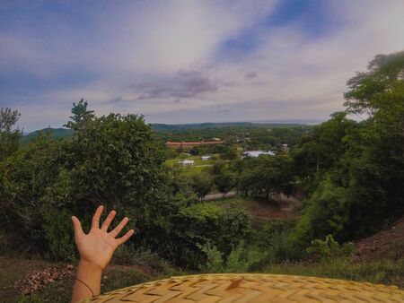 First person view of a viewpoint in Tamarind beachの写真素材