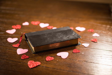 Bible and Heart on Valentines Dayの写真素材