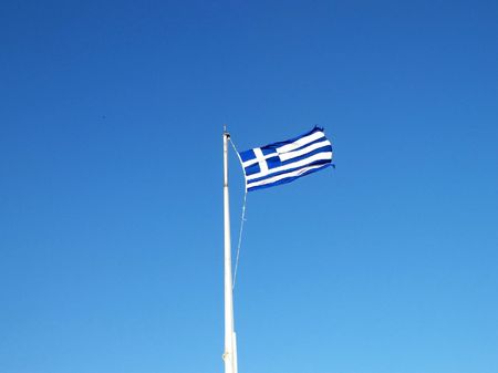 The national flag of Greece.の写真素材