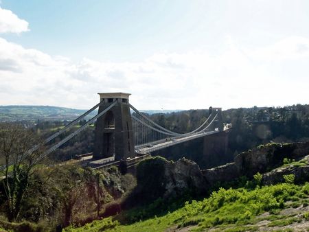 The famous suspension bridge in Bristol City, England.の写真素材