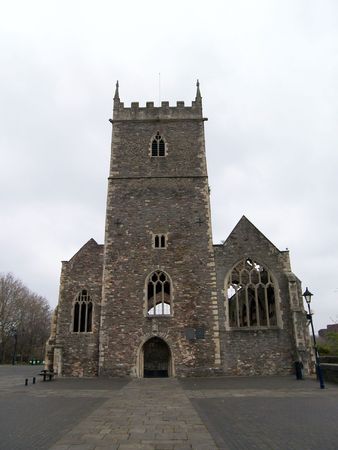 An old chappel destroyed in the World War II bombing, in England.の写真素材