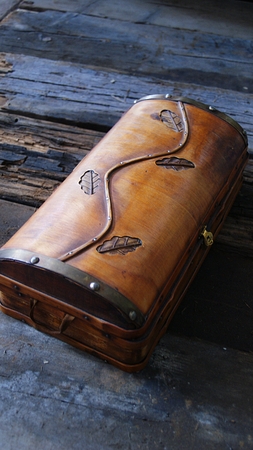 Wooden box on boards