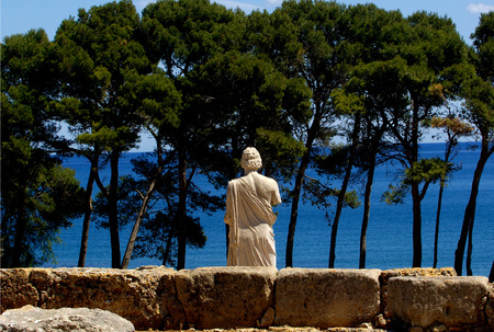 Statue of Asclepius, Ruins of Empuries, Girona,Catalonia,Spainの写真素材