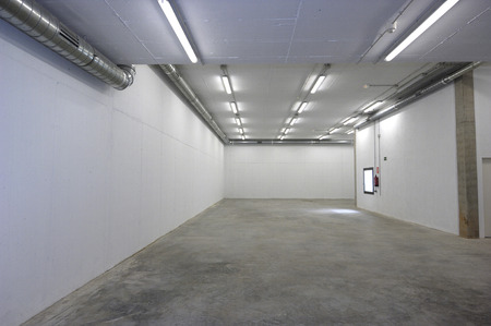 or new empty warehouse room with nothing, white color,の写真素材