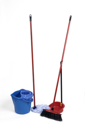 mop and broomの写真素材