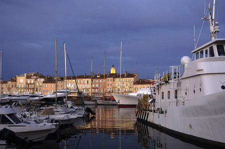 Sunset in Saint Tropez, French Riviera, Franceのeditorial素材