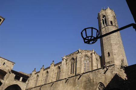Capella de Santa Agata, PlaÃ§a del Rei, Barcelonaのeditorial素材