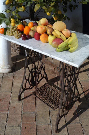 Still life of fruit with sunlightの写真素材