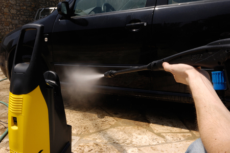 High Pressure Water Car Wash detailの写真素材