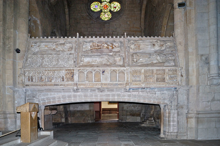 royal tombs in the Monastery of Poblet, Tarragona province, Catalonia,Spainの写真素材